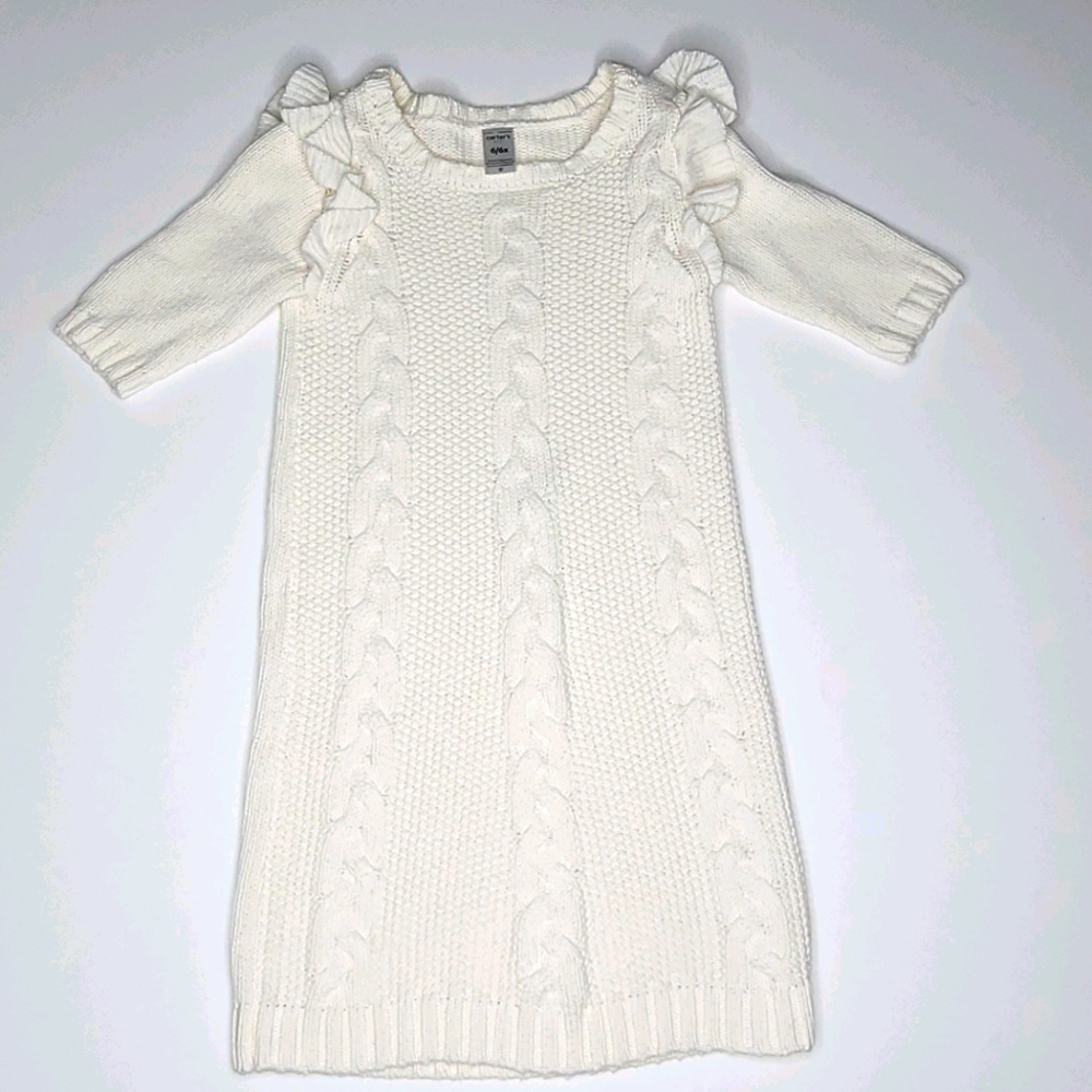 Girl's Carter's Cable Knit white dress 6X